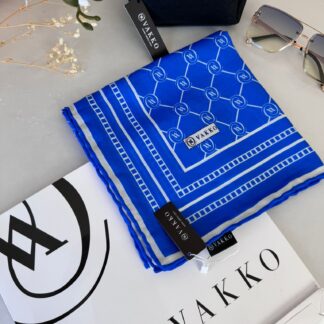 Vakko Monogram Desen Pamuk Soft Eşarp 21510 - Saks