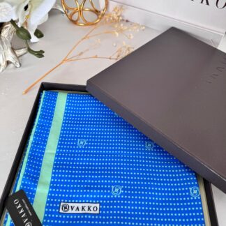 Vakko Puantiye Desen Pamuk Soft Eşarp 26489 - Saks
