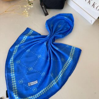 Vakko Kazayağı Desen Pamuk Soft Eşarp 36589 - Saks
