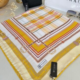 Vakko Ekose Desen Pamuk Soft Eşarp 68190 - Sarı