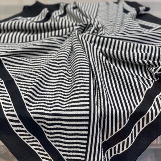 Siyah Beyaz Eşarp - Çizgili - Organic ScarfsOrganic Scarfs