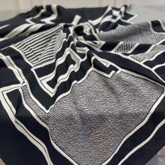 Siyah Beyaz Eşarp - Etnik - Organic ScarfsOrganic Scarfs