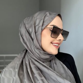 Su Yolu Pamuk Jakar Şal - Füme - Organic ScarfsOrganic Scarfs