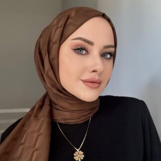 Su Yolu Pamuk Jakar Şal - Kahverengi - Organic ScarfsOrganic Scarfs