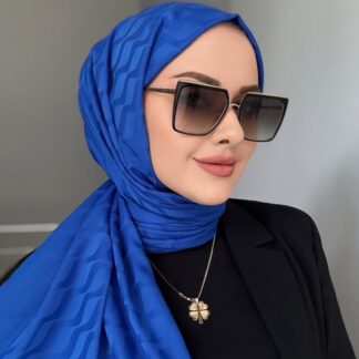 Su Yolu Pamuk Jakar Şal - Saks - Organic ScarfsOrganic Scarfs