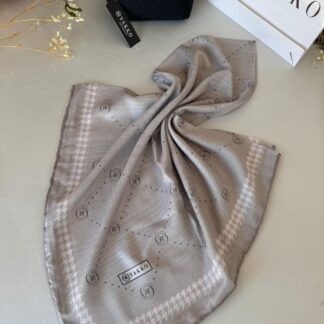 Vakko Kazayağı Desen Pamuk Soft Eşarp 36589 - Taş
