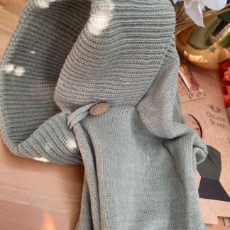 Triko Kapüşonlu Bere Şal - Haki - Organic ScarfsOrganic Scarfs