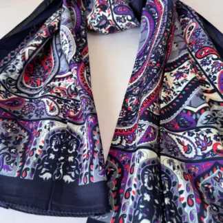 Etro Otantik Desen Pamuk Şal 44136 - Lacivert