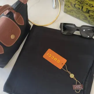 İthal Gucci Eşarp 44113 - Siyah