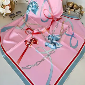 Kurdele Desen Vakko Eşarp 77001 - Pembe/Bebe Mavisi
