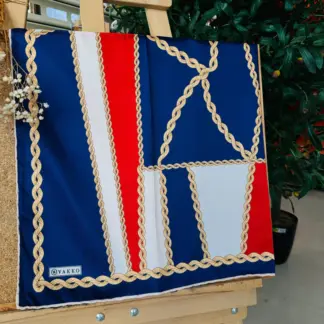 Halat Desen Vakko Twill Eşarp 77003 - Saks