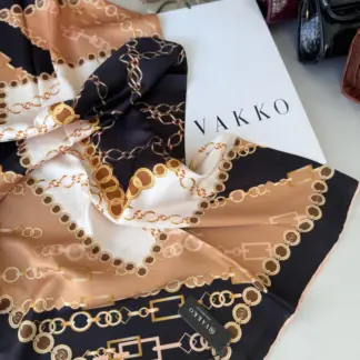 Vakko Zincir Desen Twill Eşarp 44127 - Siyah
