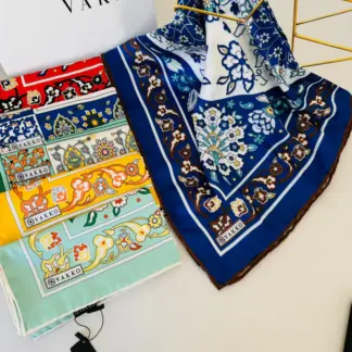 Etnik Desen Vakko Twill Eşarp 77005 - Saks