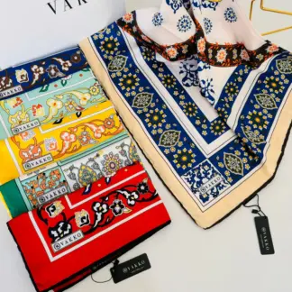Etnik Desen Vakko Twill Eşarp 77005 - Lacivert