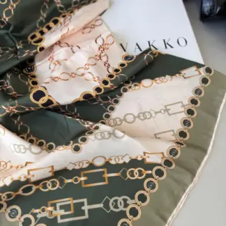 Vakko Zincir Desen Twill Eşarp 44127 - Haki