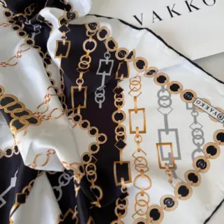 Vakko Zincir Desen Twill Eşarp 44127 - Beyaz