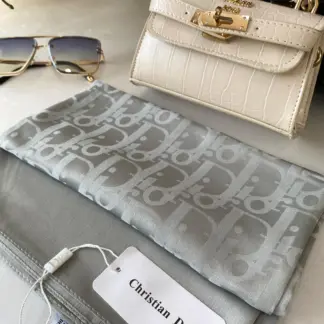 İthal Dior Eşarp 44114 - Gümüş
