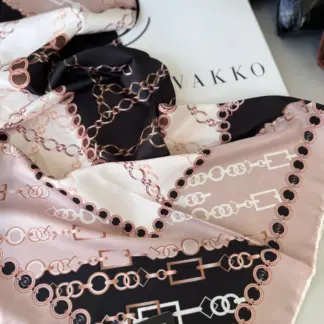 Vakko Zincir Desen Twill Eşarp 44127 - Toz Pembe