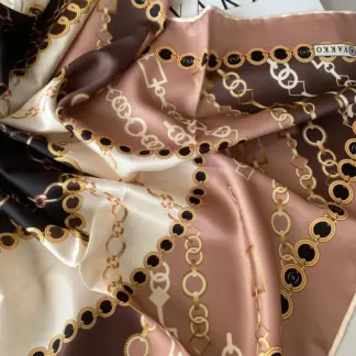 Vakko Zincir Desen Twill Eşarp 44127 - Gül Kurusu