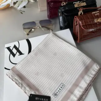 Vakko Puantiye Twill Eşarp 44126 - Pudra