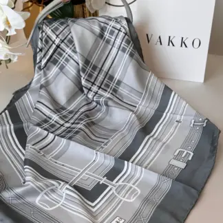 Vakko Ekose Twill Eşarp 44128 - Gri