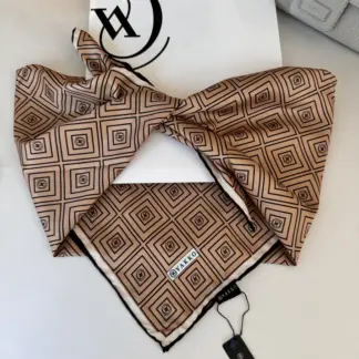 Vakko Kare Desen Twill Eşarp 44129 - Camel