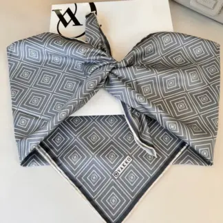 Vakko Kare Desen Twill Eşarp 44129 - Füme