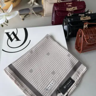 Vakko Puantiye Twill Eşarp 44126 - Gri