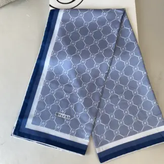 Vakko Monogram Twill Eşarp 44130 - Mavi