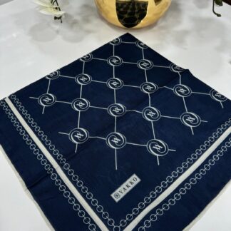 Vakko Bahar Esintisi Pamuk Eşarp - Lacivert - Organic ScarfsOrganic Scarfs
