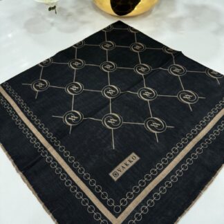 Vakko Bahar Esintisi Pamuk Eşarp - Siyah-Vizon - Organic ScarfsOrganic Scarfs