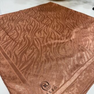 Vakko Dalga Desen İpeksi Eşarp - Mocha - Organic ScarfsOrganic Scarfs