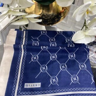 Vakko Desen Pamuk Soft Şal - Lacivert - Organic ScarfsOrganic Scarfs