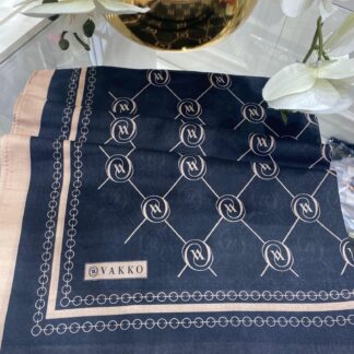Vakko Desen Pamuk Soft Şal - Siyah/ Camel - Organic ScarfsOrganic Scarfs