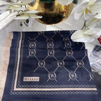 Vakko Desen Pamuk Soft Şal - Siyah/ Vizon - Organic ScarfsOrganic Scarfs