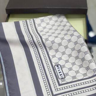 Vakko Desen Twill İpek Şal - Gri - Organic ScarfsOrganic Scarfs