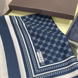 Vakko Desen Twill İpek Şal - Lacivert - Organic ScarfsOrganic Scarfs