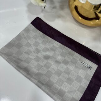 Vakko Monogram Desen İpeksi Şal - Gri - Organic ScarfsOrganic Scarfs
