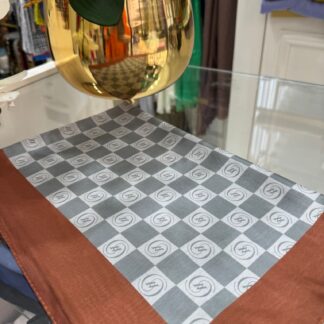 Vakko Monogram Desen İpeksi Şal - Kiremit - Organic ScarfsOrganic Scarfs