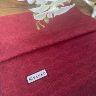 Vakko Monogram Jakar İpek Şal 44103 - Bordo - Organic ScarfsOrganic Scarfs