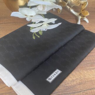 Vakko Monogram Jakar İpek Şal 44103 - Siyah - Organic ScarfsOrganic Scarfs