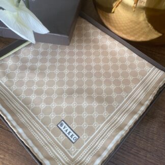 Vakko Monogram Twill İpek Eşarp 44104 - Gold - Organic ScarfsOrganic Scarfs