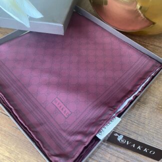Vakko Monogram Twill İpek Eşarp 44104 - Vişne - Organic ScarfsOrganic Scarfs