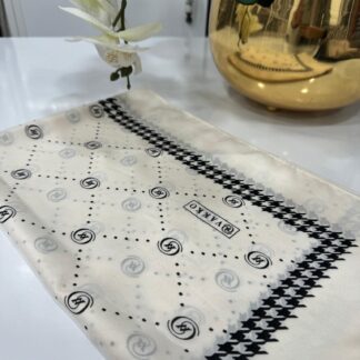 Vakko Nokta Desen İpeksi Şal - Ekru - Organic ScarfsOrganic Scarfs