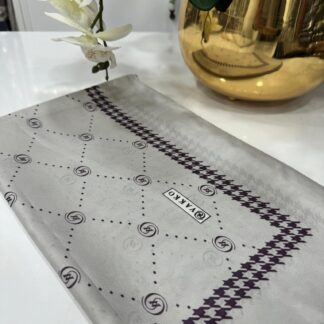 Vakko Nokta Desen İpeksi Şal - Gümüş - Organic ScarfsOrganic Scarfs