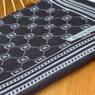 Vakko Şeritli Desen Şal - Siyah - Organic ScarfsOrganic Scarfs