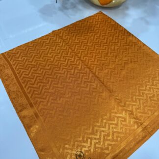 Vakko Zikzak Desen İpeksi Eşarp - Turuncu - Organic ScarfsOrganic Scarfs