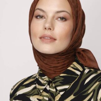 VALORSCARF ÇİKOLATA KAHVE BLOOM DESEN EŞARP - Organic ScarfsOrganic Scarfs