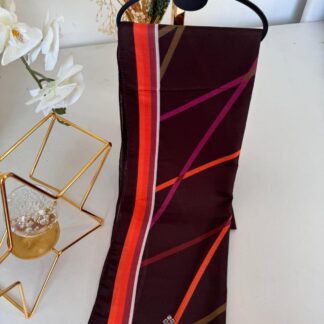 silk home pamuk ipek şal Kahve turuncu