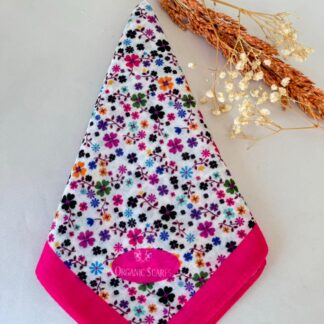 minik çiçek desen pamuk soft eşarp 28031986- Fuşya